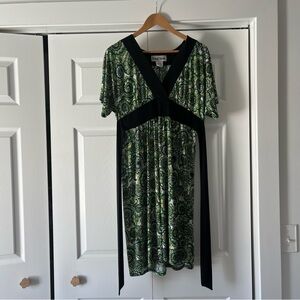 Ronni Nicole Elegant Green and Black Women's Dress Floral Paisley Size 12